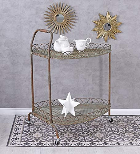 Hausbar Barwagen Servierwagen Beistelltisch auf Rädern Dinett Küchenwagen Metall aja184 Palazzo Exklusiv