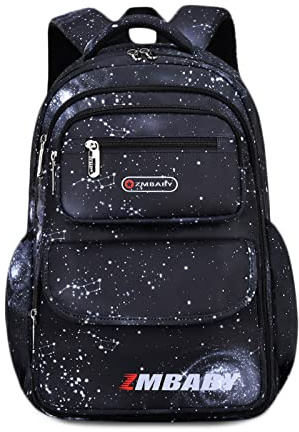 FANDARE Zainetti per bambini Cartelle per la scuola Colorato Zaino Scuola Zaino Casual Ragazze Ragazzi Zainetto per 3-6 classi bambino Studenti Viaggiare Zaini Impermeabile Nylon Nero L