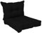 POKAR Loungekissen Stuhlkissen für Stuhl Rattanmöbel Gartenmöbel Kissen, 2er Set (1x Sitzkissen 50x50x10 cm + 1x Rückenlehne 50x40x10 cm), Schwarz