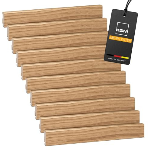 KGM Modern Sockellist – Fanerad massivt trälist i lackerad ek – Mått: 2400 x 16 x 40 mm – 20 stycken / 48M