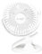 Brightium Ventilador de sobremesa blanco con pinza, 3W, compacto y versátil, ideal para enfriamiento en espacios reducidos y uso en escritorio.