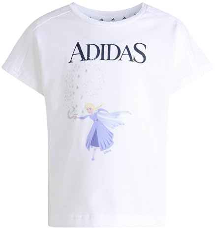 adidas Bambine e Ragazze Disney Frozen tee, White/Dark Blue, 9-10 Years