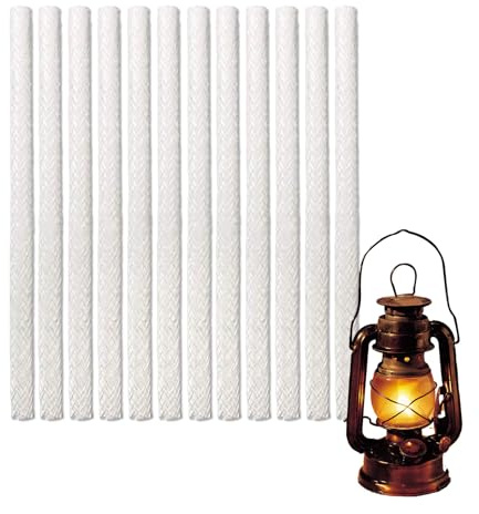 YUMILI 12 st glasfiberveke, oljelampor glasersättning veke för vinflaskficklampor, uteplats trädgårdsbelysning, utomhus TIKI ficklampa (25 cm längd)