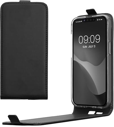 kwmobile Cover compatibile con Apple iPhone 17e / iPhone 16e - Custodia verticale Flip Case Cover in simil pelle - con linguetta calamita