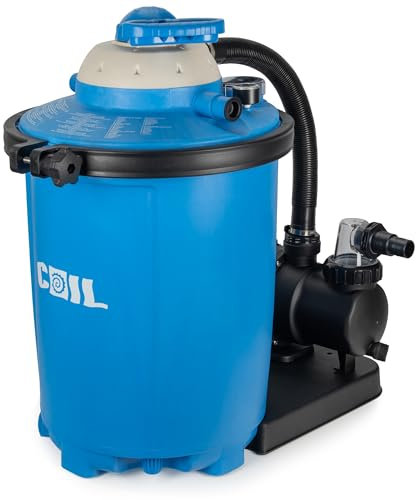 COIL Pompa filtro a sabbia, filtro a sabbia con pompa per piscina, pompa autoadescante, valvola a 7 vie con manometro, attacco Ø 32/38 mm, pressione massima di esercizio 1,5 bar