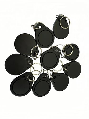YARONGTECH 13,56 MHz RFID-nyckelbricka RF IC M1 chipkort ISO14443A token tagg för elektroniskt smart dörrlås, läsbart (paket med 10) (svart)