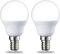Amazon Basics Lampadina piccola a forma di palla da golf, P45, a LED, attacco Edison E14 (SES), 5.5 W (equivalente a 40 W), luce bianca calda, non dimmerabili, confezione da 2