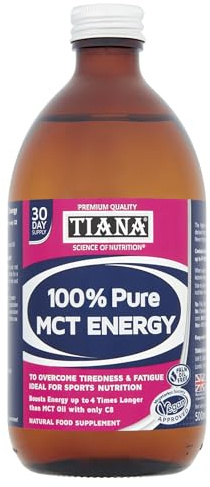 Organic MCT Oil 500ml – 100% Pure Coconut MCT (C6, C8, C10 & C12) – Odourless Keto Energy Oil – Vegan, Palm-Oil-Free & Fairtrade – TIANA