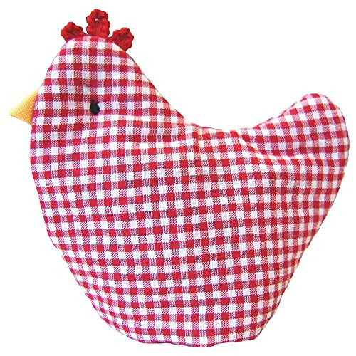 matches21 Eierwärmer Stoff Eiwärmer Huhn Landhaus kariert rot weiß & Herz gestickt für Küche & Tisch 12 cm