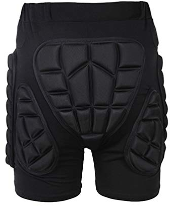 Yuanu Unisex Bequem Atmungsaktiv Stoßfest Verschleißfest Protektorenhose Hüftprotektoren Motorrad Protektor Shorts für Radsport Roller Skating Motorrad Sport Schwarz L