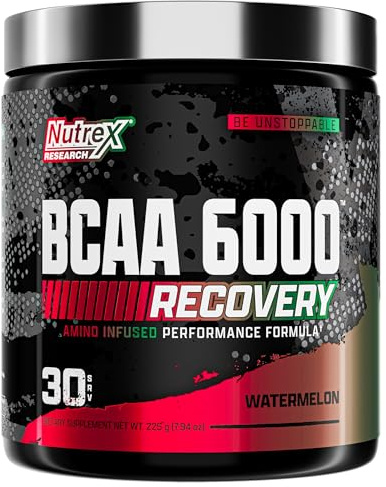 Nutrex Research - BCAA Powder 6000 Amino Acid - 6 Grams of BCAAs Amino Acids Supplement for Post Workout Recovery & Muscle Growth - Amino Energy Workout Recovery Drink (Watermelon - 30 Servings)