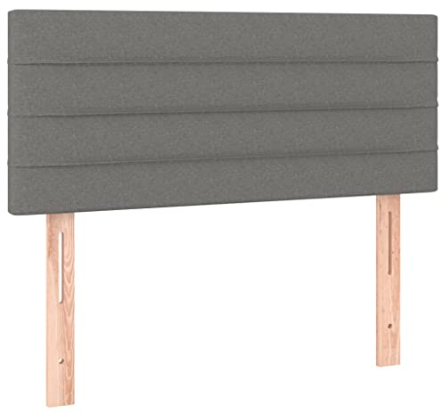 vidaXL Kopfteil, Bettkopfteil mit Holzbeinen, Höhenverstellbar Polsterkopfteil für Bett, Betthaupt Bettzubehör Schlafzimmer, Dunkelgrau 100x5x78/88cm Stoff