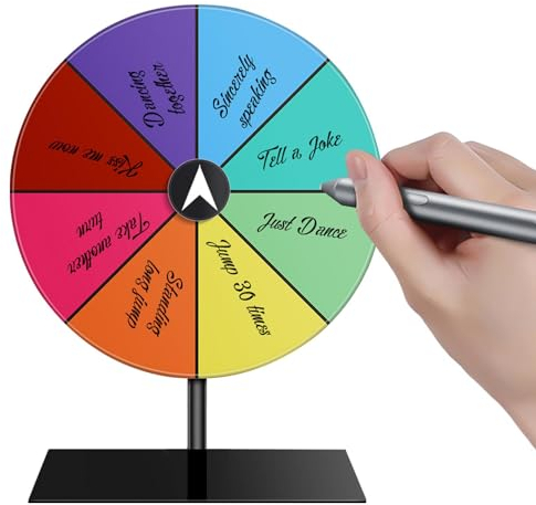 Roulette Spinner | Tisch Preisrad | 8 Slots Drehrad Glücksrad Zum Beschriften | Bearbeitbares Farb Roulette-Spinner Mit Ständer Für Karneval, Messen, S-Pinning-Spiel, Par, Pub