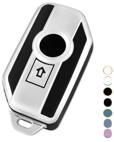 OFF WE GO Etui Cles Coque de Clé pour BMW R1200GS R1250GS LC ADV R1200RT K1600 GTGTL K1600B K1600GT K1600GTL F850GS Protecteur Clé Moto Couverture Clé Accessoire Moto Clé à Télécommande, Noir Argent