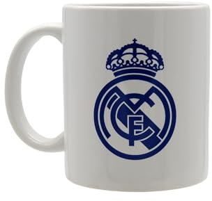 CYPBRANDS Real Madrid, Taza, Taza Cerámica, Menaje, Desayuno, Tazas Originales, Color Blanco, Producto Oficial