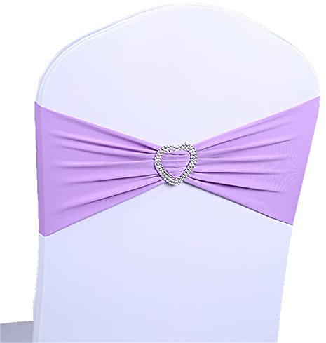 Lazos de licra elástica for sillas, bandas elásticas con hebillas y deslizadores, fundas for Navidad, bodas, banquetes, hoteles, eventos y decoraciones.(Violets,10PCS)