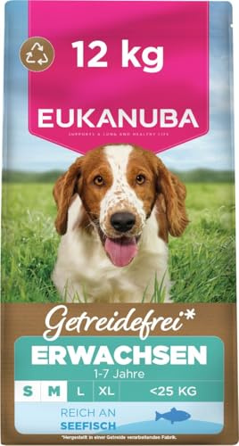 EUKANUBA Chien Adulte Petite/Moyenne sans Céréales Poisson 12 kg