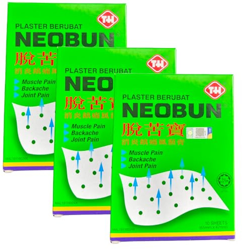 Set med 3 lådor - Noobun lappar 10 stycken 65 mm x 42 mm - 10 naturliga aromremsor för kroppskomfort