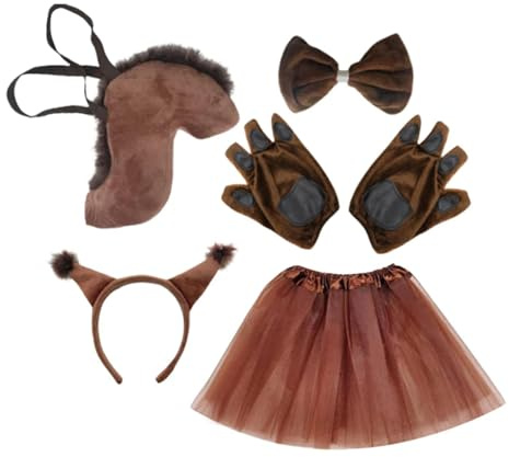Animal Costumes for Kids with Bow Tie Tail Cute Squirrel Halloween Outfit | Animal Dress Up Costume Set for Carnivals Christmas Theater Stage Party Photoshoot Birthday Events