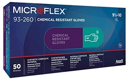 Ansell Microflex 93260100 93-260 Einweg-Handschuhe, 3-lagig, Neopren- und Nitrilmischung, 7,8 mm, Größe L