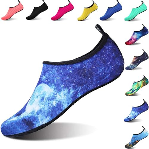 Water Shoes Mens Womens Kids Aqua Shoes Beach Surf Diving Swim Barefoot Skin Shoes Quick Drying Lightweight Durable Rubber Sole, Style2, 8/9 UK