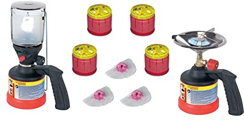 ROTHENBERGER Industrial 9teiliges Notfall-Set/Krisenvorsorge mit 4 x Gaskartusche, Campingkocher, Campinglampe, 3 x Glühstrumpf 1500002351