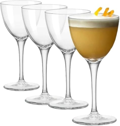 Bormioli Rocco Bartender Novecento 5.25 oz. Nick & Nora Cocktail Glasses, Set of 4, Clear