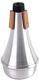 Alnicov Professional Trumpet Straight Practice Cup Mute Lightweight Silencer,Silver