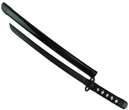 Martial Arts Bamboo Wooden Childrens Black Bokken - W/Scabbard - 30