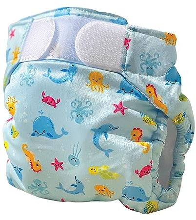 FREDS SWIM ACADEMY Pañal de natación reutilizable - Swim Nappy con cierre de velcro, bañador para bebé hecho de material suave, ajustable y fácil de poner (azul, 1)