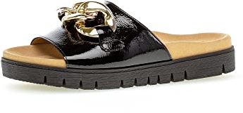 Gabor Damen Pantoletten, Frauen Slipper,Best Fitting,Sommerschuhe,sommerclogs,Sandalen,Freizeitschuhe,Schlupfschuhe,schwarz (Gold),38 EU / 5 UK