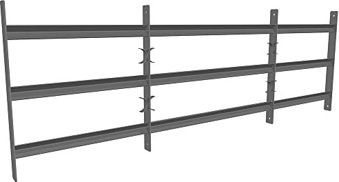Melko Grille de fenêtre, garde-corps, protection anti-effraction, en acier, 45 x 100-190 cm, garde-corps à barres, protection anti-effraction, pour balcon, rez-de-chaussée, fenêtre de cave