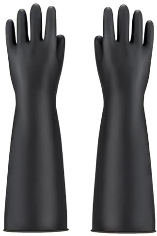 YIOIY Gants résistants aux produits chimiques, gants en caoutchouc très résistants, gants de protection industrielle, réutilisables, résistants à l'acide, aux alcalins et à l'huile (45 cm)
