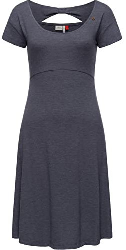 Ragwear Damen Kleid Midi Sommerkleid Lunngo Solid Navy Gr. L
