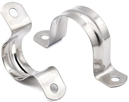 20 st U-rör-remklämmor 6 cm, 60 mm rostfritt stål rörklämmor, U-formade fästen, två hål rörrem spänningsklämmor sadelklämma slangklämma för fixering av nedrör och metallrör (Ø 60 mm)