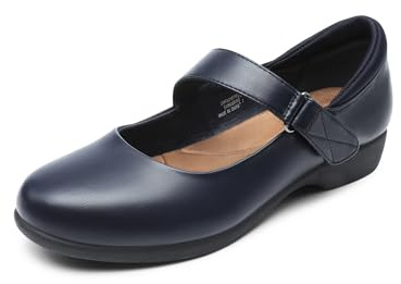 Dream Pairs skolskor för kvinnor, rem Mary Jane plattor, vardagliga arbetskontor bekväma skor för damskor för promenader, skola och arbete, Marinblått Xsp, 40 EU