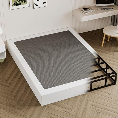 Seiugaga Box Spring for Queen Bed 9 Inch - Heavy Duty Box Spring Mattress Foundation Metal Bed Base with Fabric Cover, Noise Free Easy Assembly Non Slip/Non-Slip/Easy Assembly
