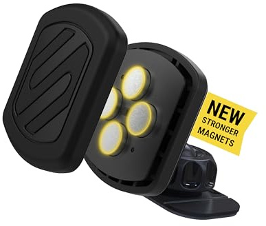 Scosche Magnetic Phone Holder for Car Dashboard with Extra Strong Magnet, Thick Metal Plate & 360° Rotation, Secure Cell Phone Car Mount for Large Phones Compatible with iPhone, Samsung, Not MagSafe