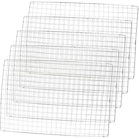 Yardenfun 5 Pièces Tapis De Cuisson Résistant à La Chaleur en Maille Lot D’Accessoires pour Barbecue Extérieur Compatible avec Barbecue à Gaz Et Électrique