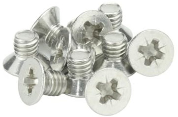 M4 (4mm x 8mm Inc Head) Pozi Countersunk Machine Screws - BZP Steel (Pack of 20)