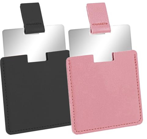NHQZ 2 Pezzi Specchio portatile, Specchietto da borsetta, Specchio piccolo, Specchio da viaggio, Specchietto portatile
