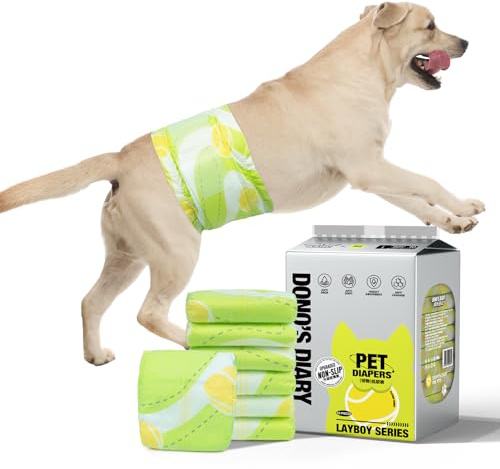 DONO Pañales Perros Machos, Antideslizantes, 40 Unidades, Pañales para Perros, Pañal Perro Macho, Superabsorbentes para la Incontinencia, adiestramiento de Cachorros, Viajes, XS, S, M, L