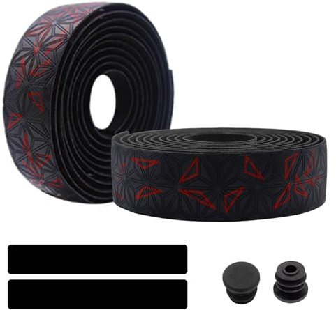 Ruban de Guidon Vélo Course Gel Confortable Lot de 2 Anti-Dérapant, Ruban adhésif Cycle d'enroulement Accessoires Cyclisme Route Bikes Accessoires Adhésif PU EVA Souple