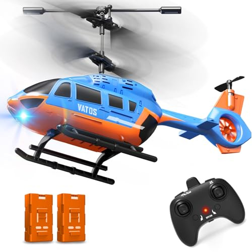 VATOS Elicottero RC 2.4G con Luci LED - Controllo Semplicissimo, Funzione Altitude Hold, Decollo/Atterraggio Automatico - Avviso Batteria Bassa - Regalo Per Bambini Principianti 10+ Anni