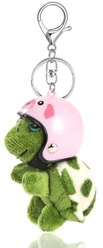 HUVZOR 1pcs Carino Portachiavi Peluche morbido Tartaruga Ciondolo Portachiavi Personalizzato Auto Portachiavis Zaino Borsa Ciondoli per donne ragazze regalo