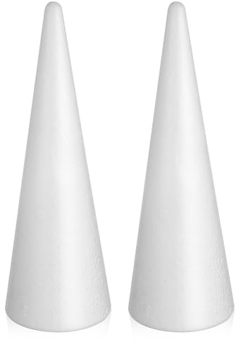 SHERCHPRY Conos Espuma para de Bricolaje Poliespan Manualidades 2 Base Resistente y Forma Cónica Ideales Navideños para Proyectos Decoración