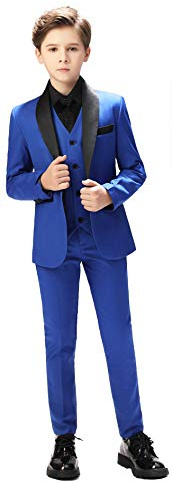 Baby Suits Royal Blue Slim Fit Suits Size 2T Boys Formal Outfits 3 Pcs with Coat Pants Vest NO Tail for Summer Wedding