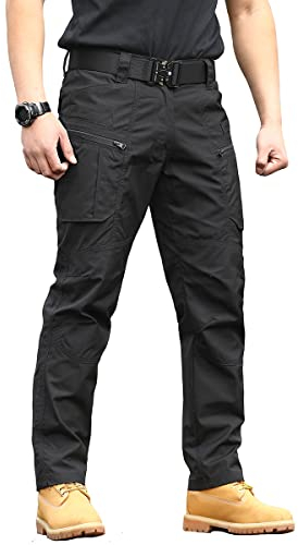 CARWORNIC Herren Outdoorhose Taktische Hose Cargohose Für Herren Schwarz Khaki Arbeithose wasserdichte Armee Militär Hose Frühling Herbst Kampfhose