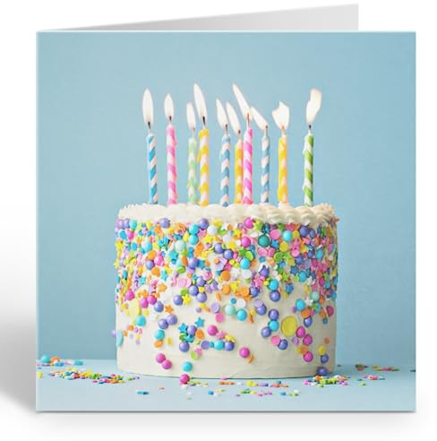 EcoCards Birthday Card - Premium Photographic Cake Design Birthday Cards for Men, Women, Boys and Girls (Pack of 1)