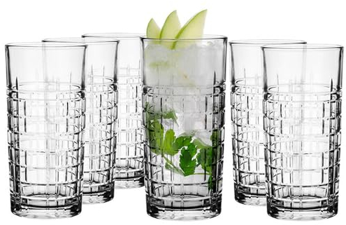 Glasmark KROSNO 1992 Juego de Vasos 6 Piezas Vasos para Beber Vasos de Agua Vasos de Bebida Vasos de Jugo Aptos para Lavavajillas 6x320 ml